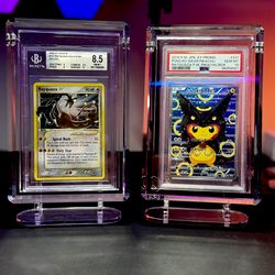 Rayquaza Gold Star Eu Print Bgs 8.5 And Pikachu Poncho PSA 10