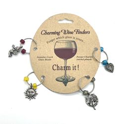 New Czech Glass Wine Glass Charms