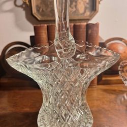 Vintage Clear Glass Basket 