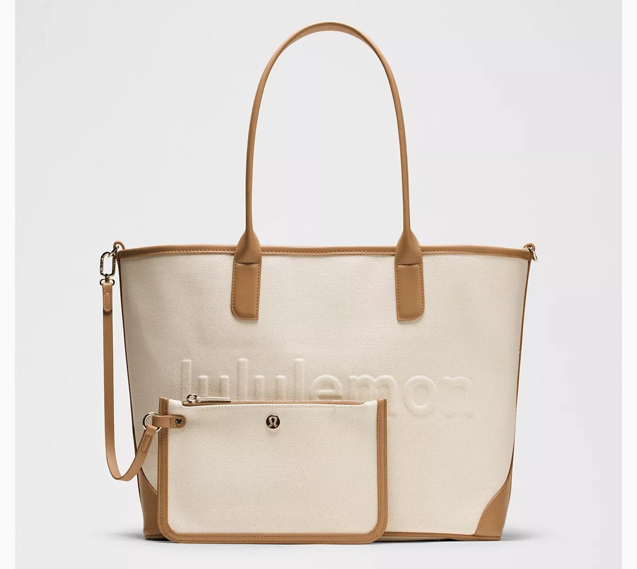 Lululemon Classic Tote Canvas Bag in Natural and Brown