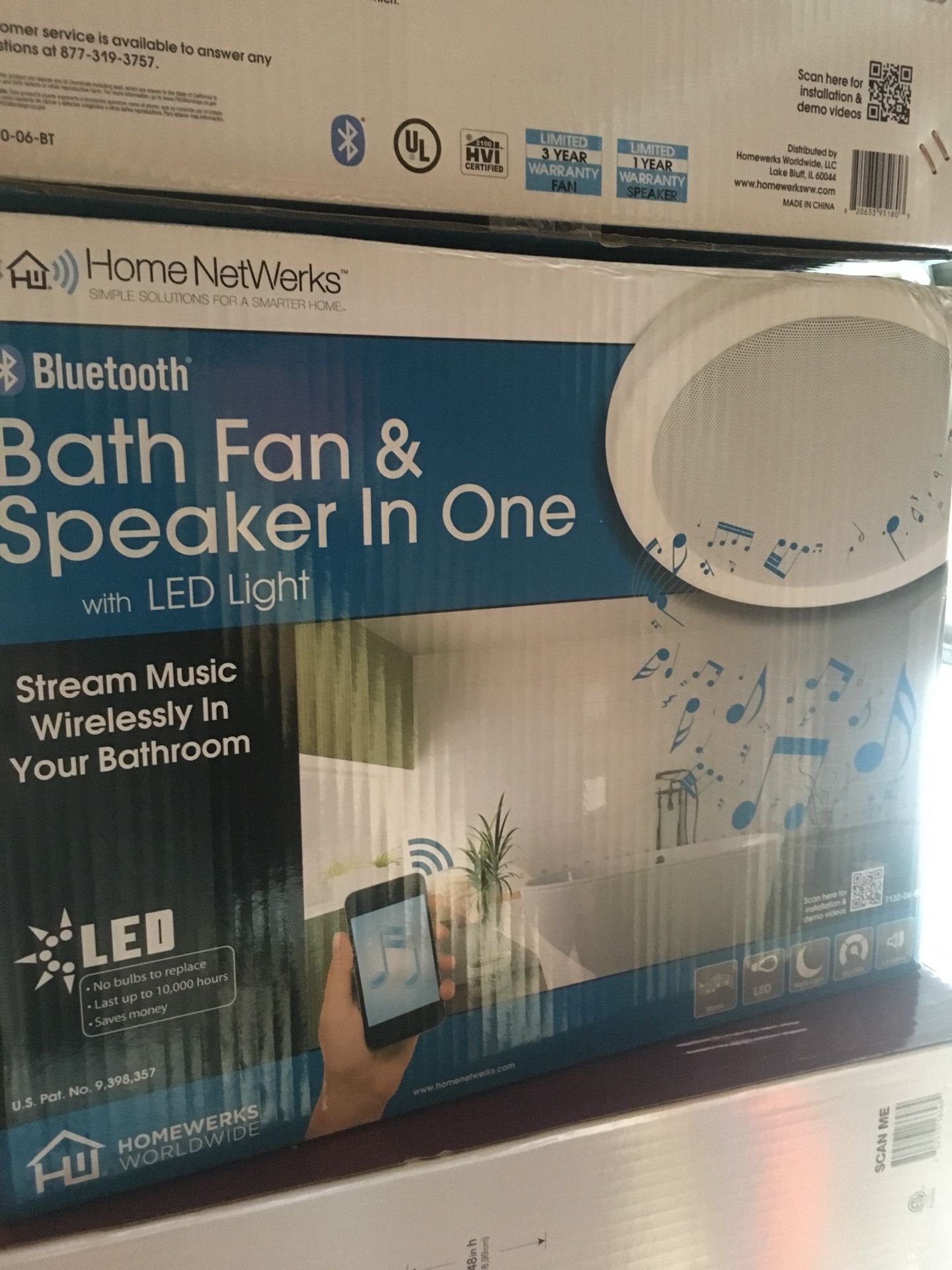 New LED bath fan speaker in one