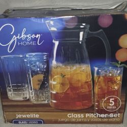 Gibson Home Jewelite 5pc Glass Pitcjer Set