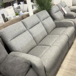 Light Grey Reclining Sofa And Loveseat 