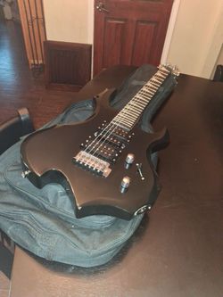 GLARRY Black Electric Guitar with case