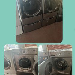 Kenmore Elite Steam Washer And Electric Dryer W/pedestal Used 