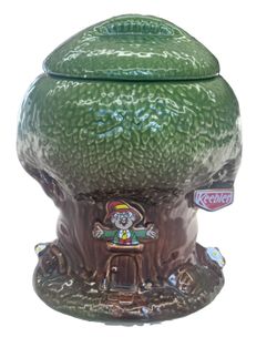 Vintage 1981 McCoy Keebler Tree House Cookie Jar with Ernie The Elf