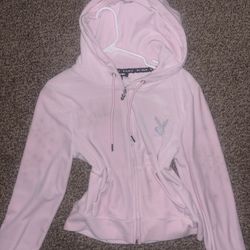 Pink Playboy zip up hoodie #loungewear #playboy kinda messed up, could fix with a simple wash with light color clothing