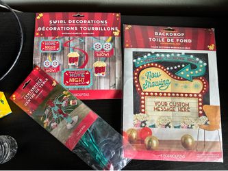 Movie night party decorations