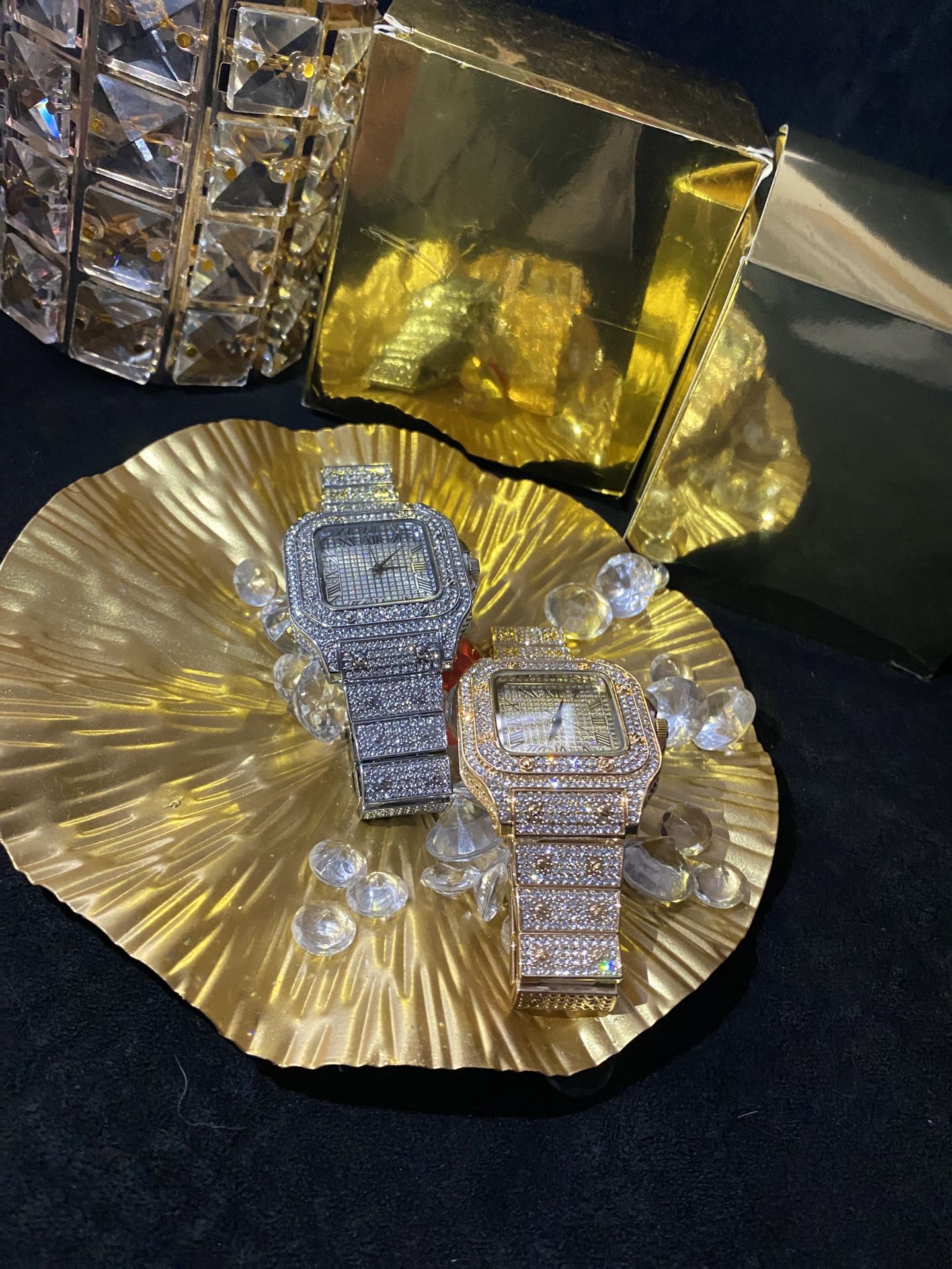 Brilliant two-piece collection lab ice shine, unisex resizable linkage