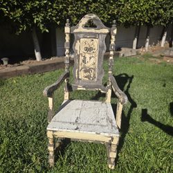 Carved Wood Armchair