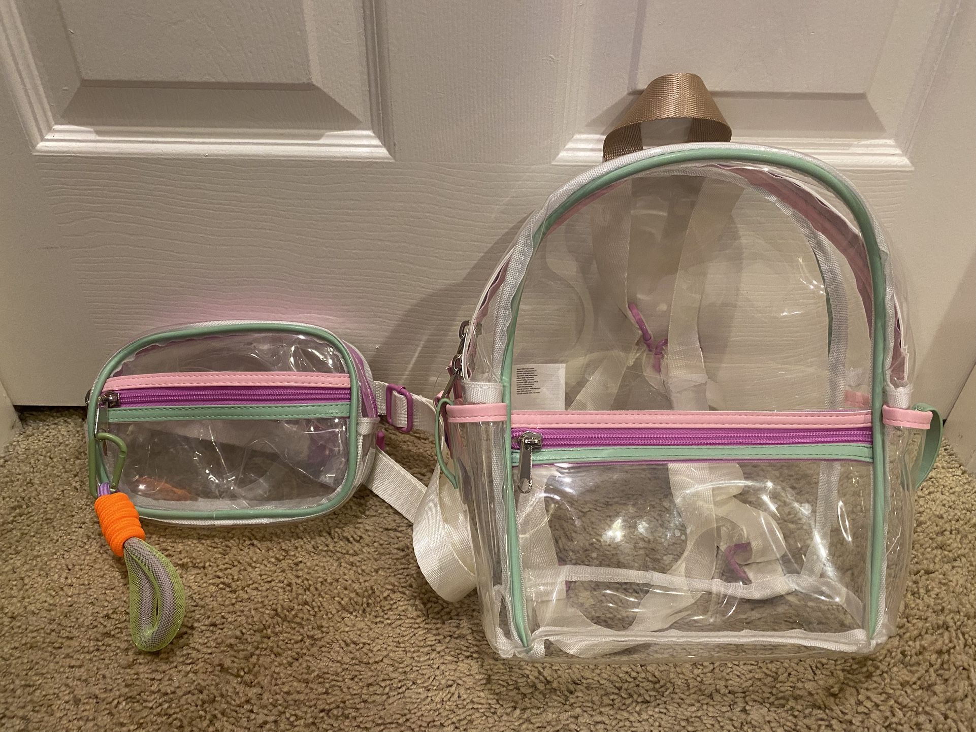 New Girls Clear Backpack Back Pack Fanny Kids