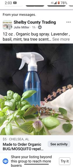 Organic BUG Spray 12 Oz