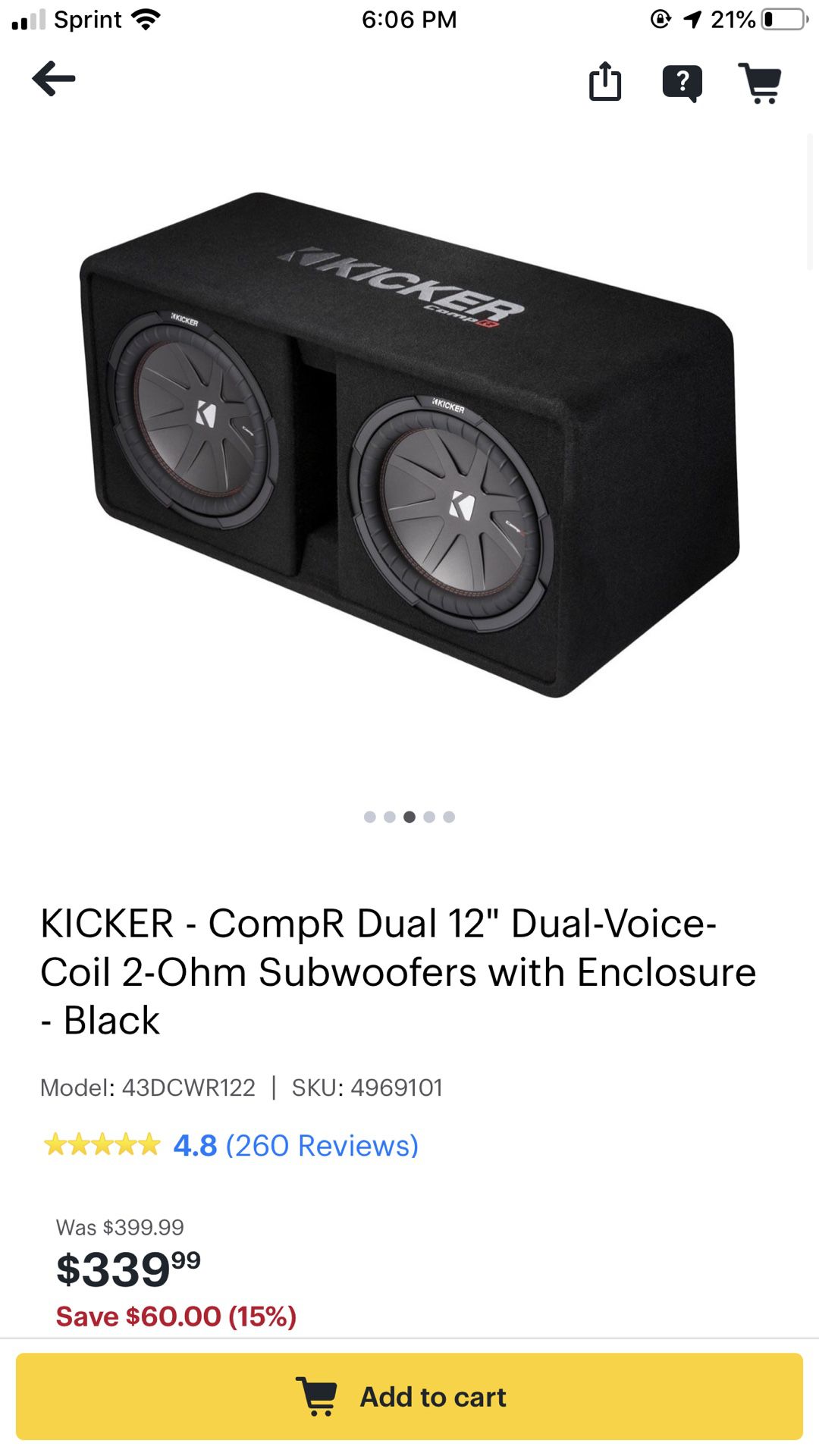 Kicker dual sub 12’ and kicker amp 1,200 watt