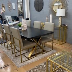 Modern Style, Dining Table And 6 Chairs