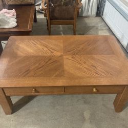 Wood Coffee Table And Matching End Table 