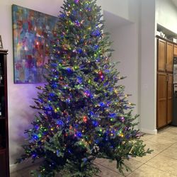 GE. 7.5 Ft Aspen Fir Easy Shape Pre Lit LED Artificial Christmas Tree 
