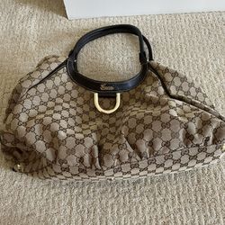 Gucci GG Canvas D ring Large Hobo Bag