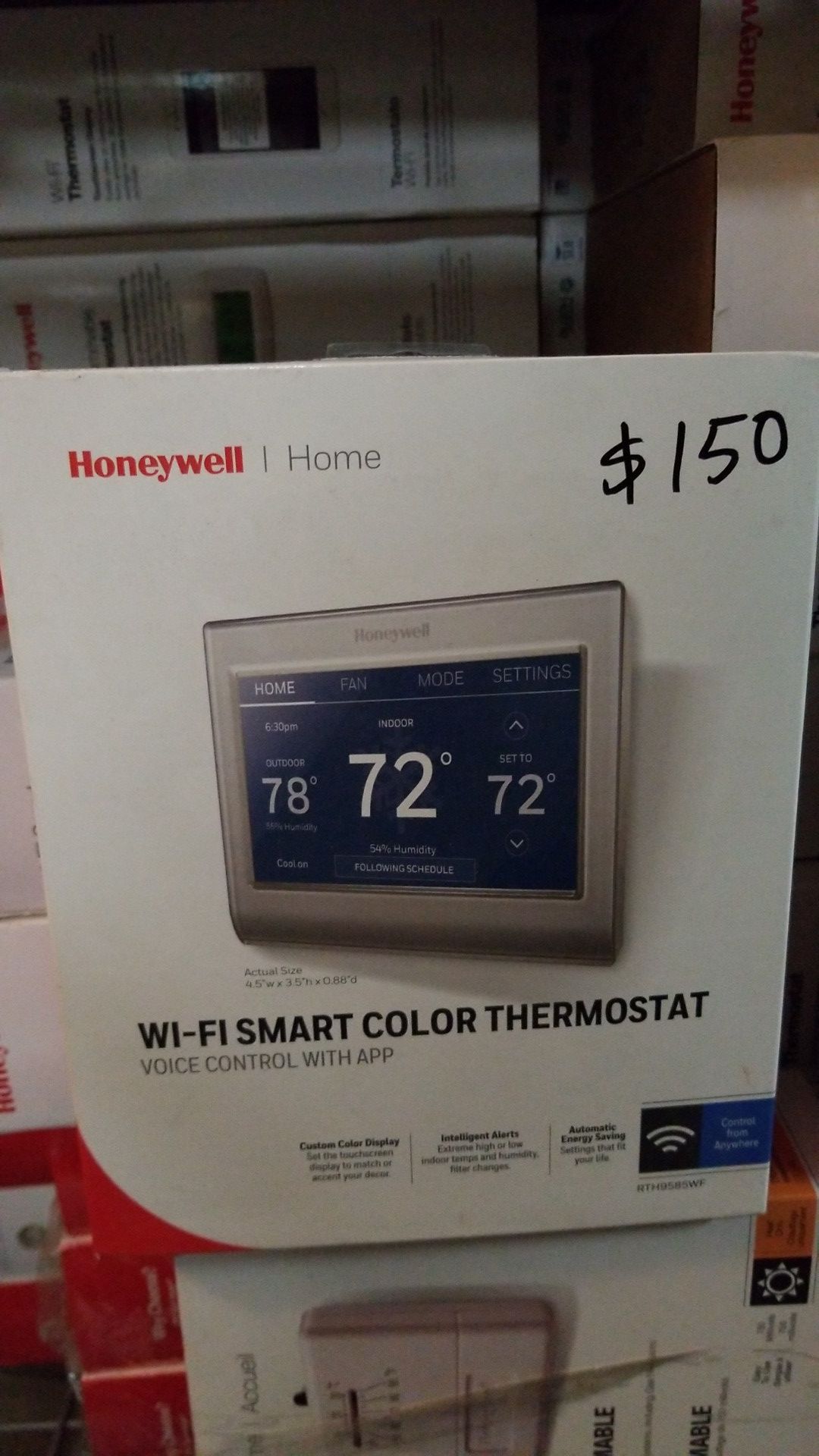 Honeywell Smart Wi-Fi 7-Day Programmable Color Touch Thermostat, Works with Amazon Alexa, SmartThings, Google Home, IFTTT