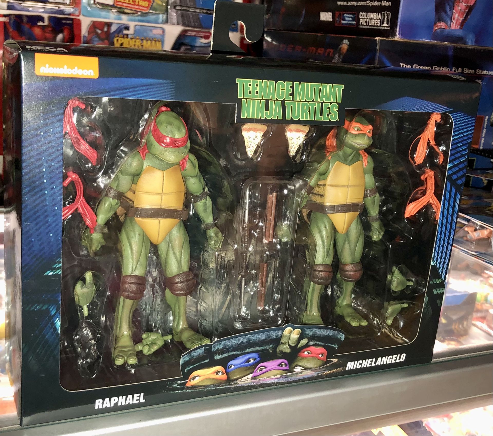 Neca (TMNT) Movie Teenage Mutant Ninja Turtles Radical Raphael and Cowabunga Michelangelo 2 Pack Nickelodeon! Includes 2 Sais, 2 Nunchucks