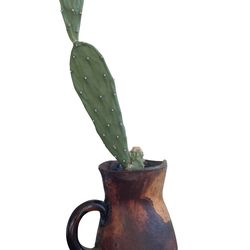 Cactus in vintage glass
