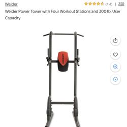 Weider Power Tower with Four Workout Stations and 300 lb. User Capacity