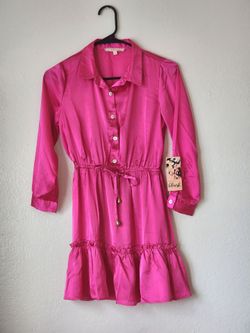 Girls Silk pink dress