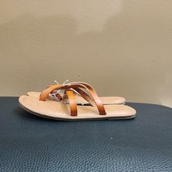 Leather Strapped Flip Flop Women Size-6