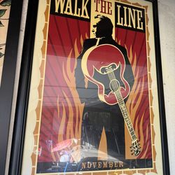 Large Framed Johnny Cash Movie Poster price dropped $40