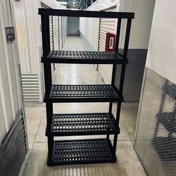 Heavy Duty 5 Tier Plastic Storage Shelving Rack 71" Tall Garage Utility Shelf