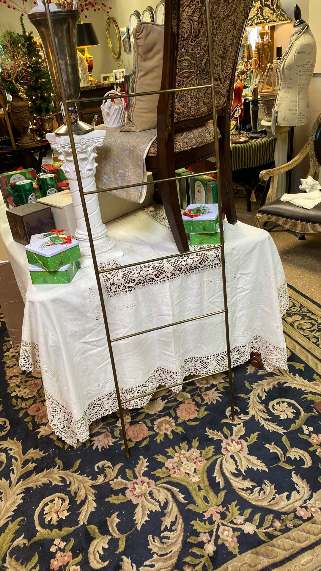 From TARGET 4. 1/2' Tall Blanket Rack Copper Tone