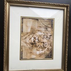 16 X 20 tiger wall art custom framed