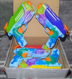 4PCS Water Gun for Kids, Watercolor Squirt Gun with Trigger Super Water Blaster