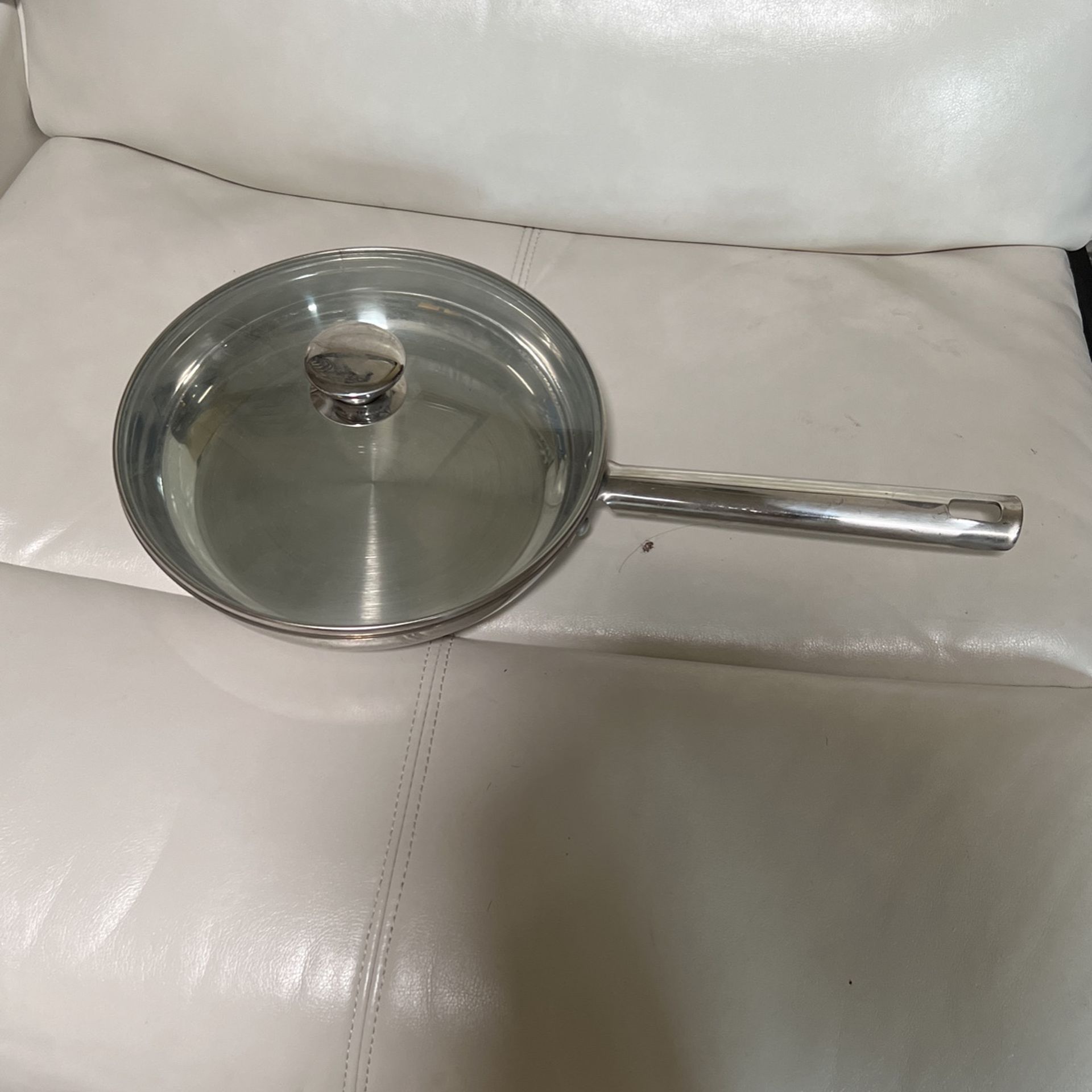 NEW 10” Wolfgang Puck Stainless steel fry pan with lid