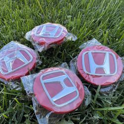 Honda Red Hubcaps 