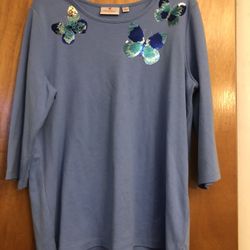 Womens Quacker Factory Top Large 