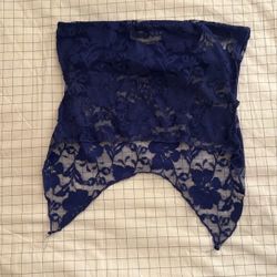 Blue Silk Crop Top 