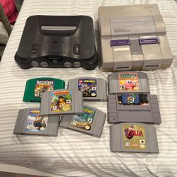 Nintendo 64 W/ Games And Super Nintendo System