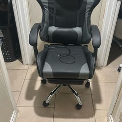 Gaming Chair Black/gray Vibrate Lumbar Back