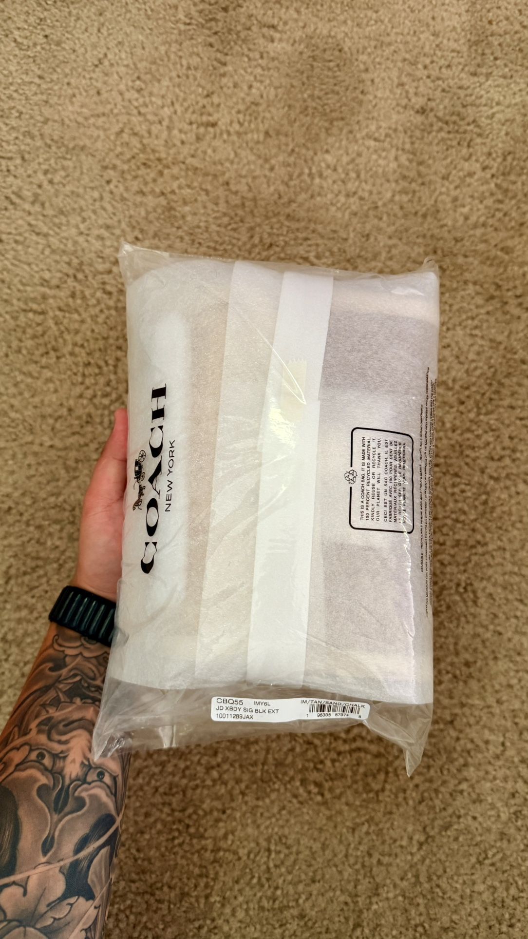 NEW Coach Jade Chain Crossbody (100% AUTHENTIC - IM / TAN / SAND CHALK)