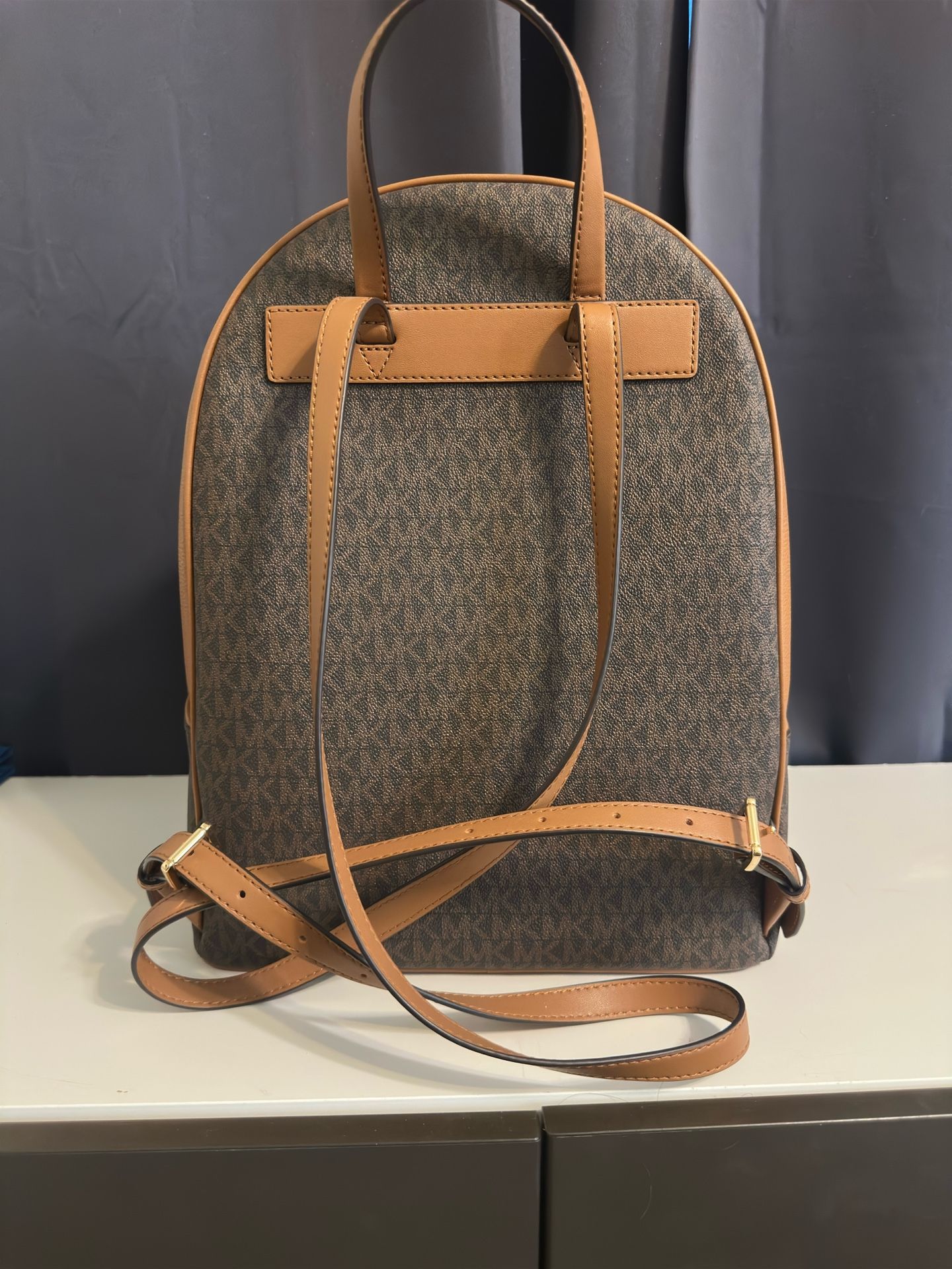NWT Michael Kors Adina Large Backpack - Brown/ Acorn Michael Kors - Adina Medium Logo Backpack Now $129 - The  main image 4