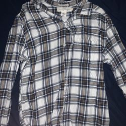 Mens Small Blue And White Flannel 