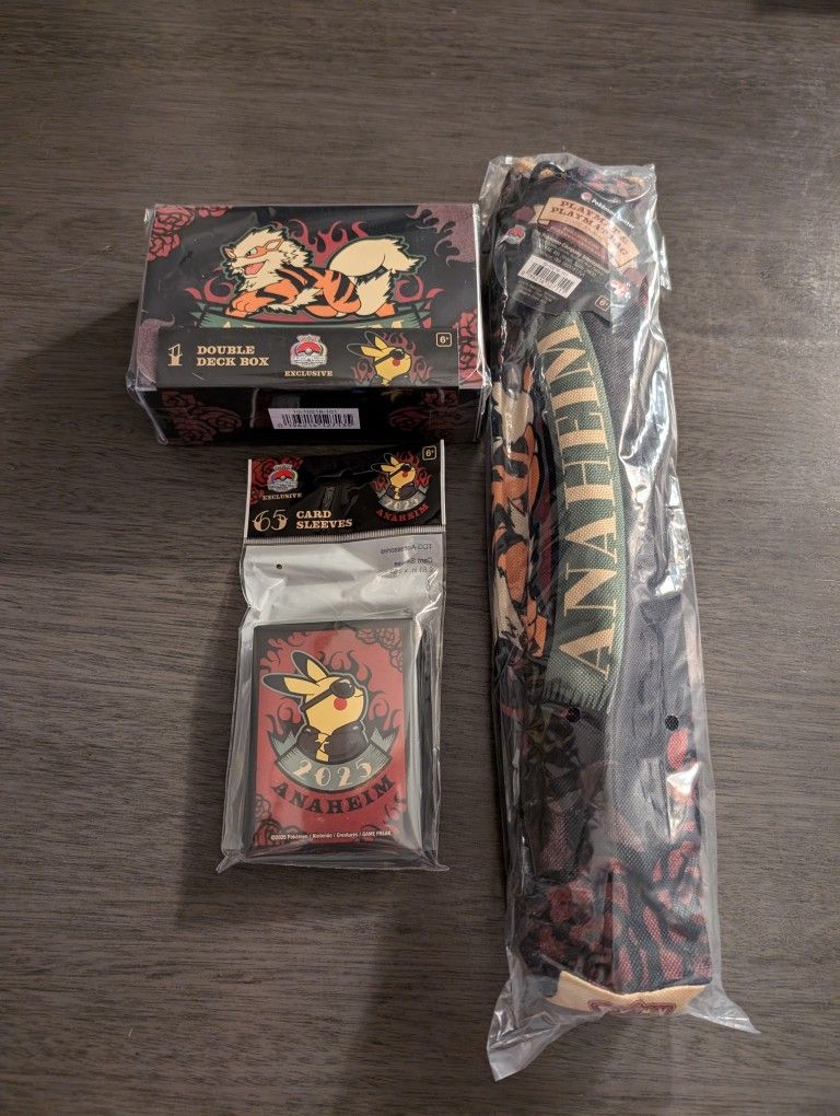 Pokemon Worlds 2025 Arcanine Playmat Sleeves And Deckbox