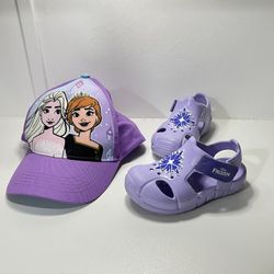Disney Frozen II Toddler Girl Sandals Water shoe 6  DISNEY FROZEN 2 Girls Baseball Cap Adjustable Hat Purple Elsa Anna Princess