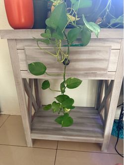 Two side tables, pretty tall.