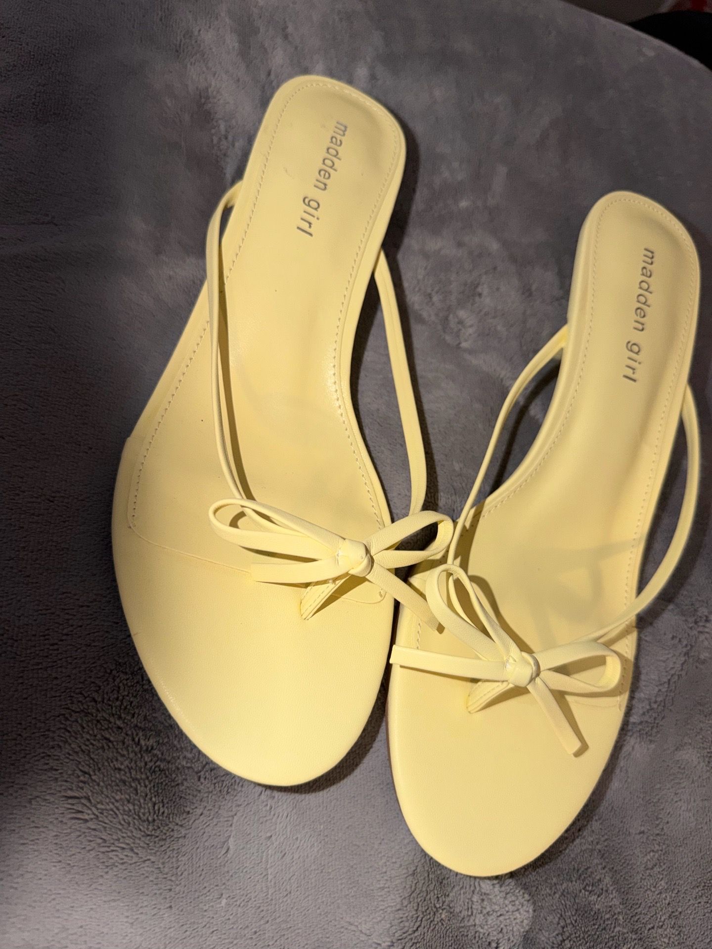 Yellow kitten heels