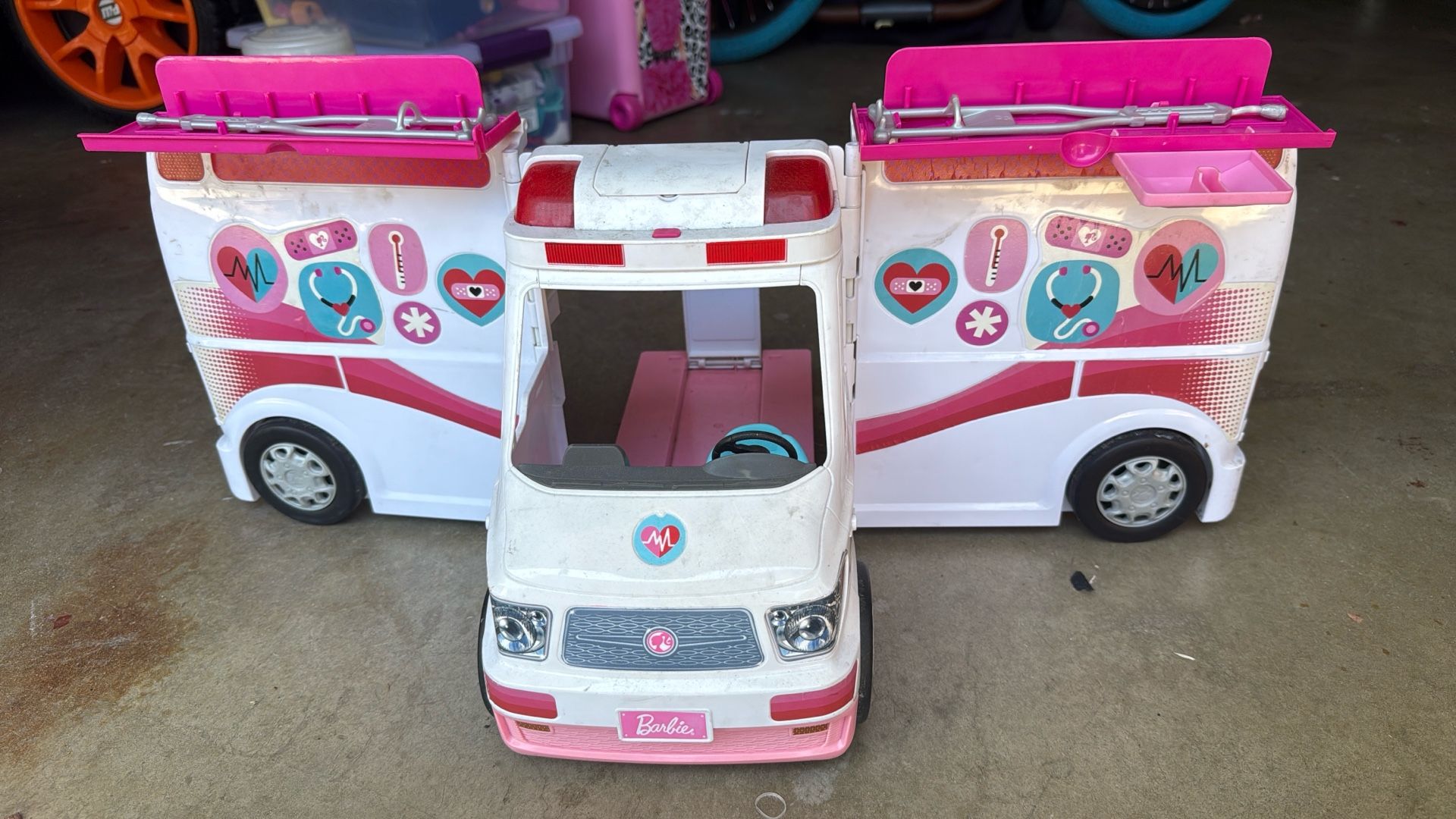 Barbie Ambulance + Furniture + Accessories, Clothes + Barbies