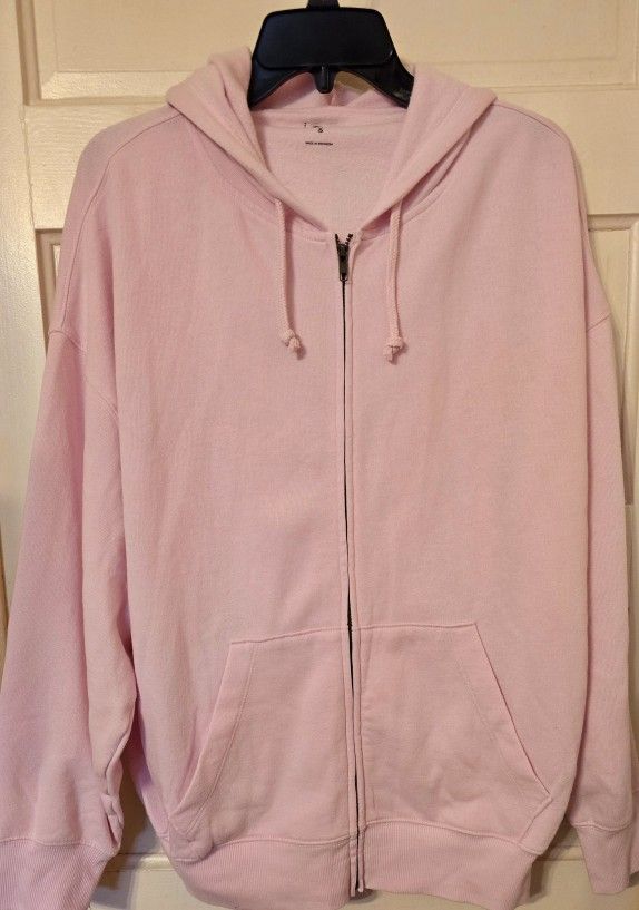 Nice Light Pink Zip Sweatshirt - 2X Women