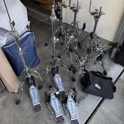 DW Drums 9000 Series Hardware - snare and tom stands, bass drum pedals