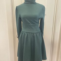 Green Corset Sweater Dress