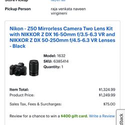 Nikon-z50 mirrorless camera